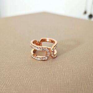 Coach Rose Gold And Crystal Ring